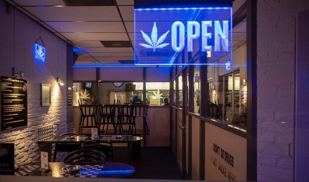 coffee shop with neon light