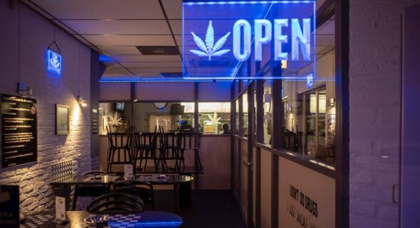 coffee shop with neon light