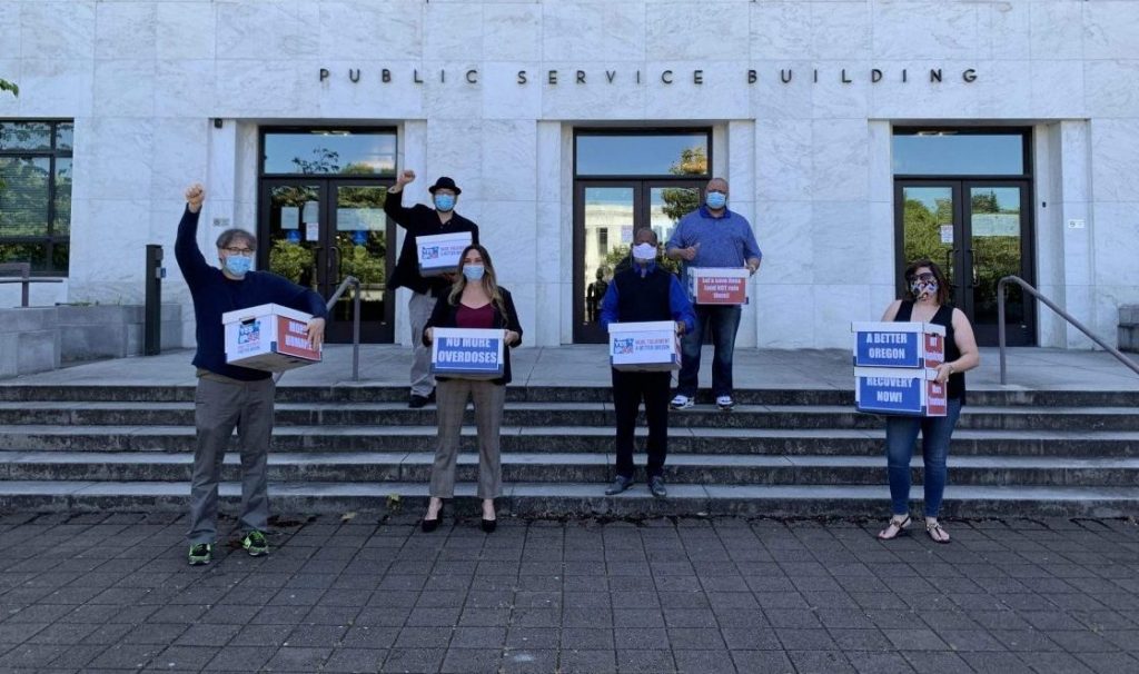 Proponents of the Drug Addiction Treatment and Recovery Act in Oregon turned in signatures for the ballot initiative last month. This week, the measure qualified for the November election.