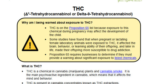 Prop 65 warning